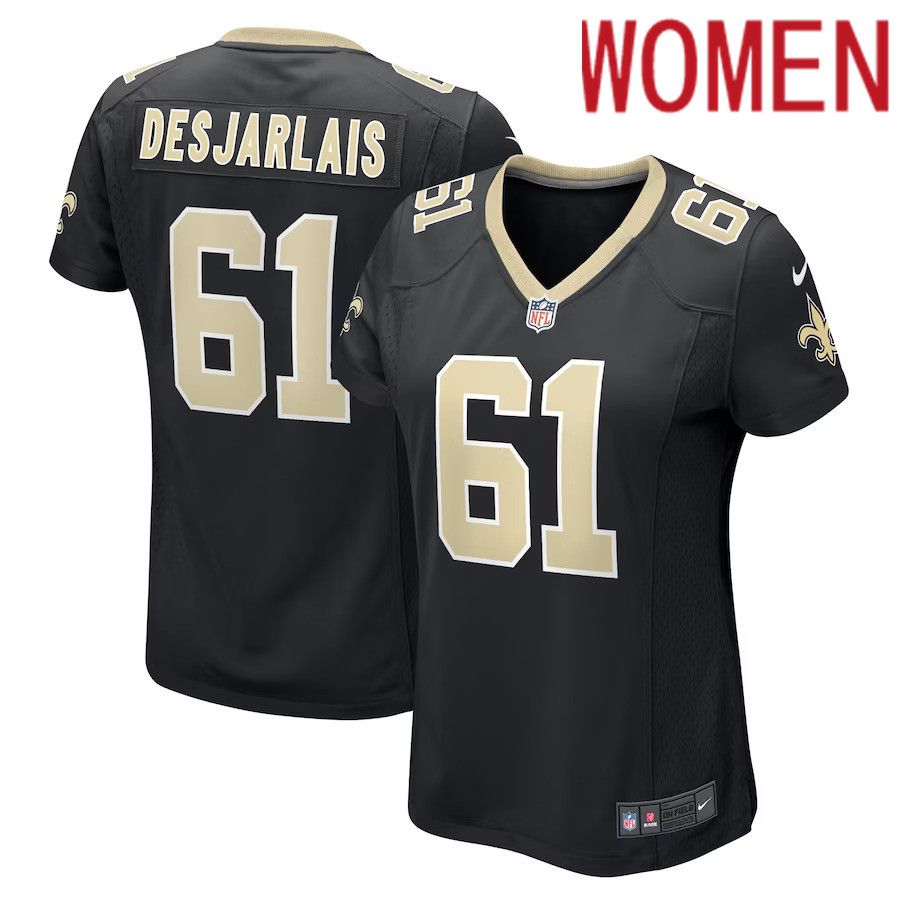Women New Orleans Saints 61 Drew Desjarlais Nike Black Game Player NFL Jersey